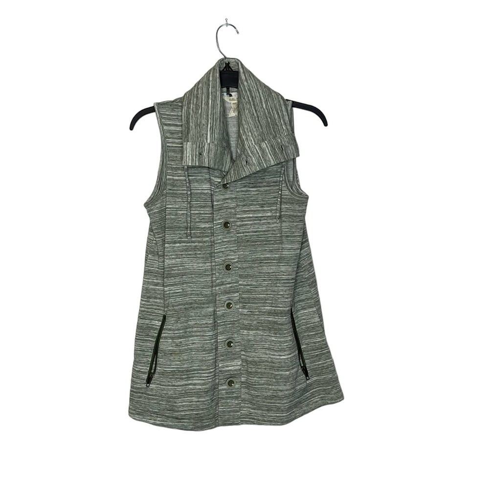 Matilda Jane Button Up Vest Size XS Green Heather Cotton Blend Womens